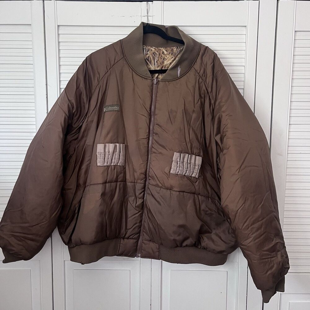 Columbia Men's XXL Reversible Bomber Puffer Hunting Jacket Coat Upland Game READ